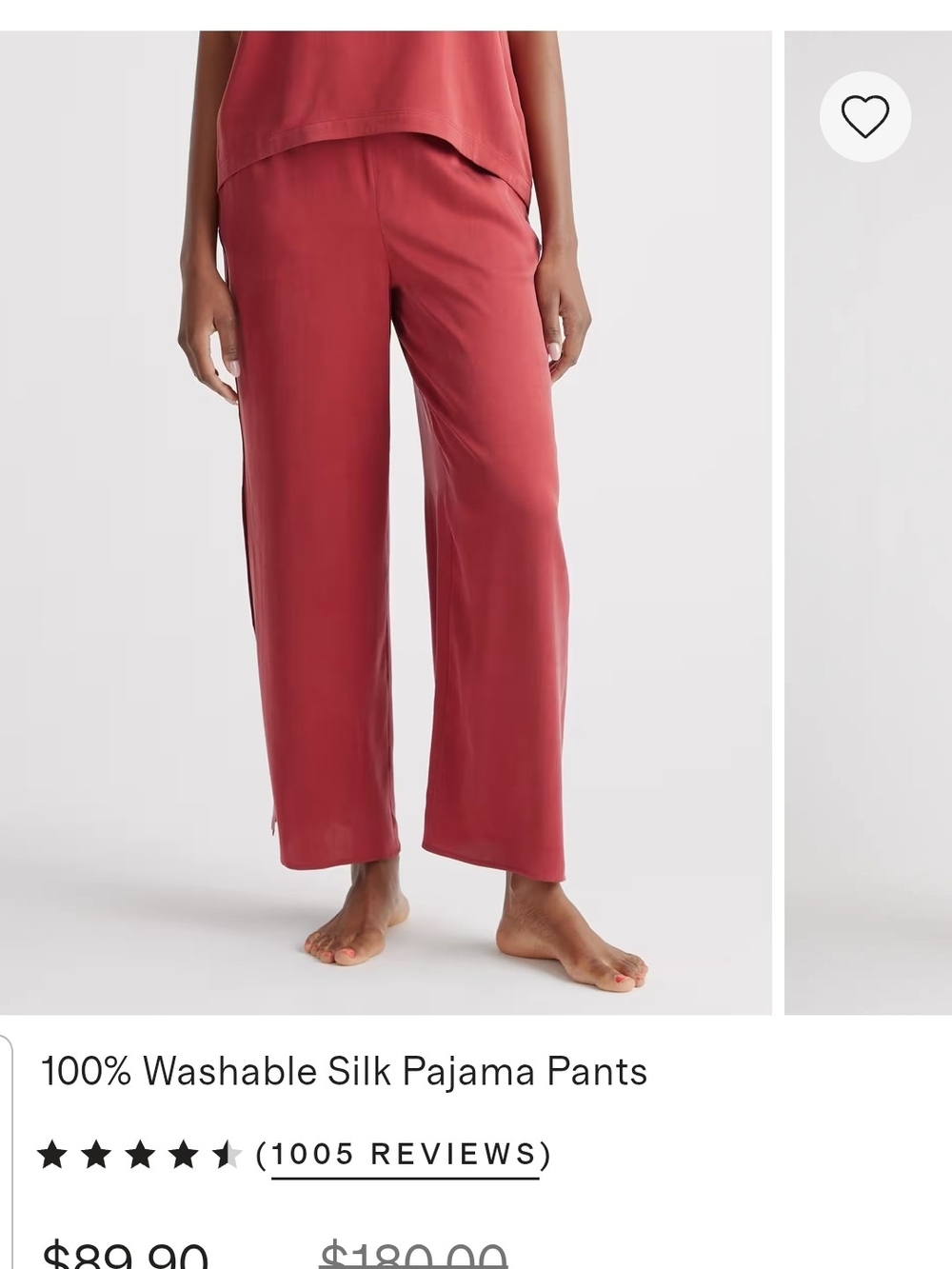 Quince Washable Silk Pajama Pants - Brick Red